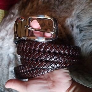Bonded braided leather belt